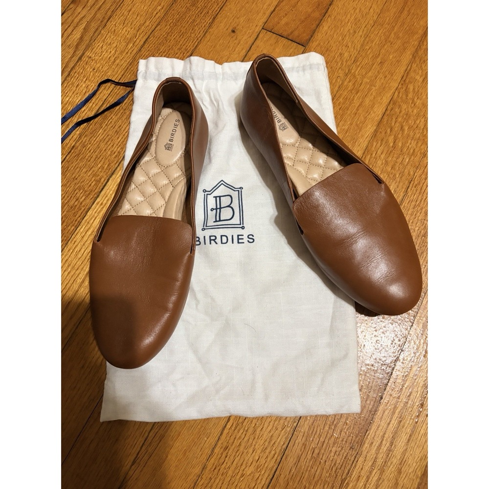 Birdies The Starling Loafer Comfort Cognac Leather 9.5 Flat Shoes Minimalist